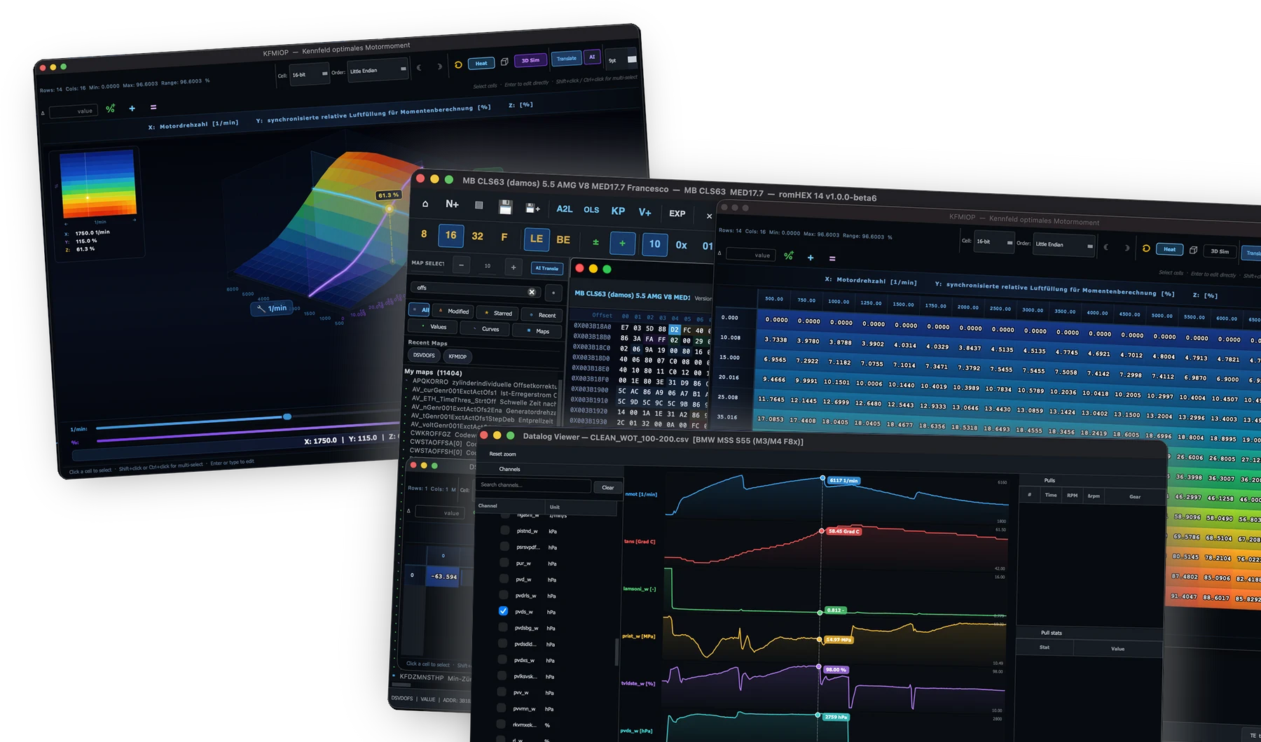 romHEX14 — map editor, 3D visualization and datalog viewer